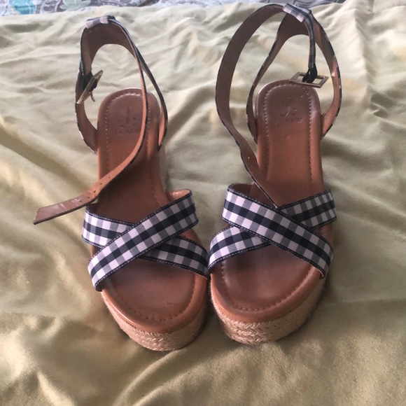 J.CREW Espadrille Blue and white Plaid size 8.5/ NWOT - Picture 3 of 14